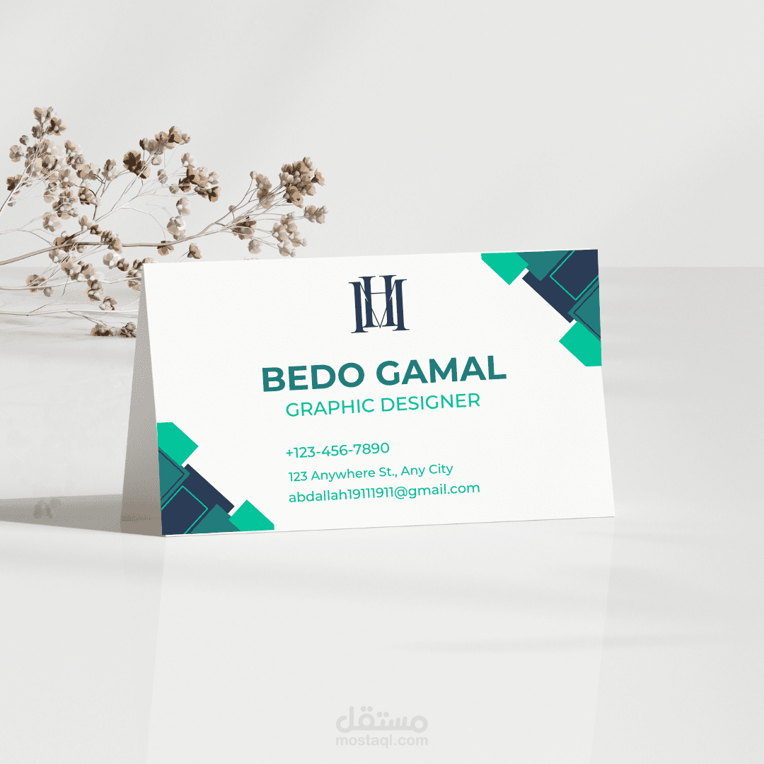 White Minimalist Business Card Mockup Instagram Post
