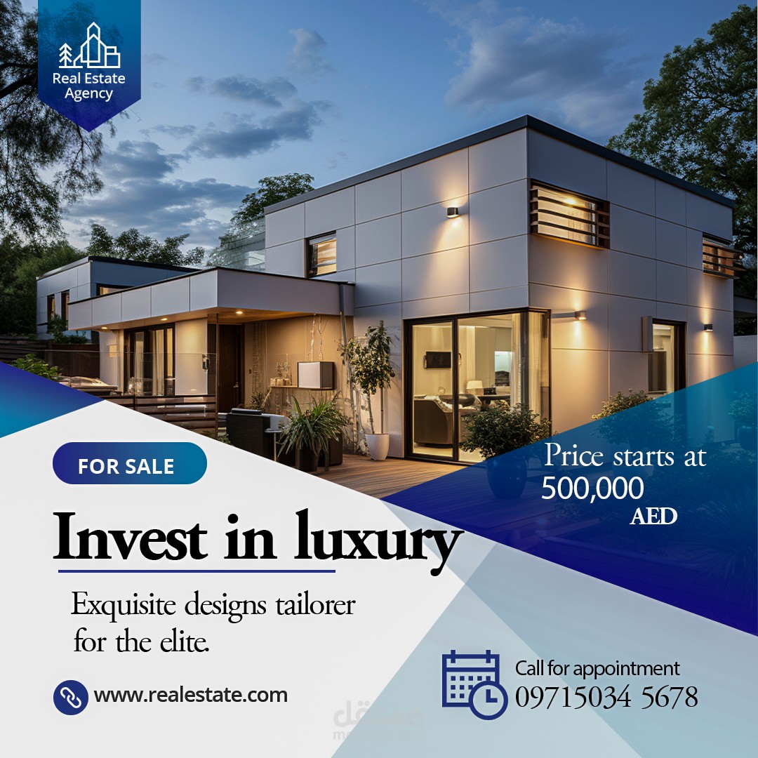 تصميم إعلان عقاري عصري - "استثمر في الفخامة"