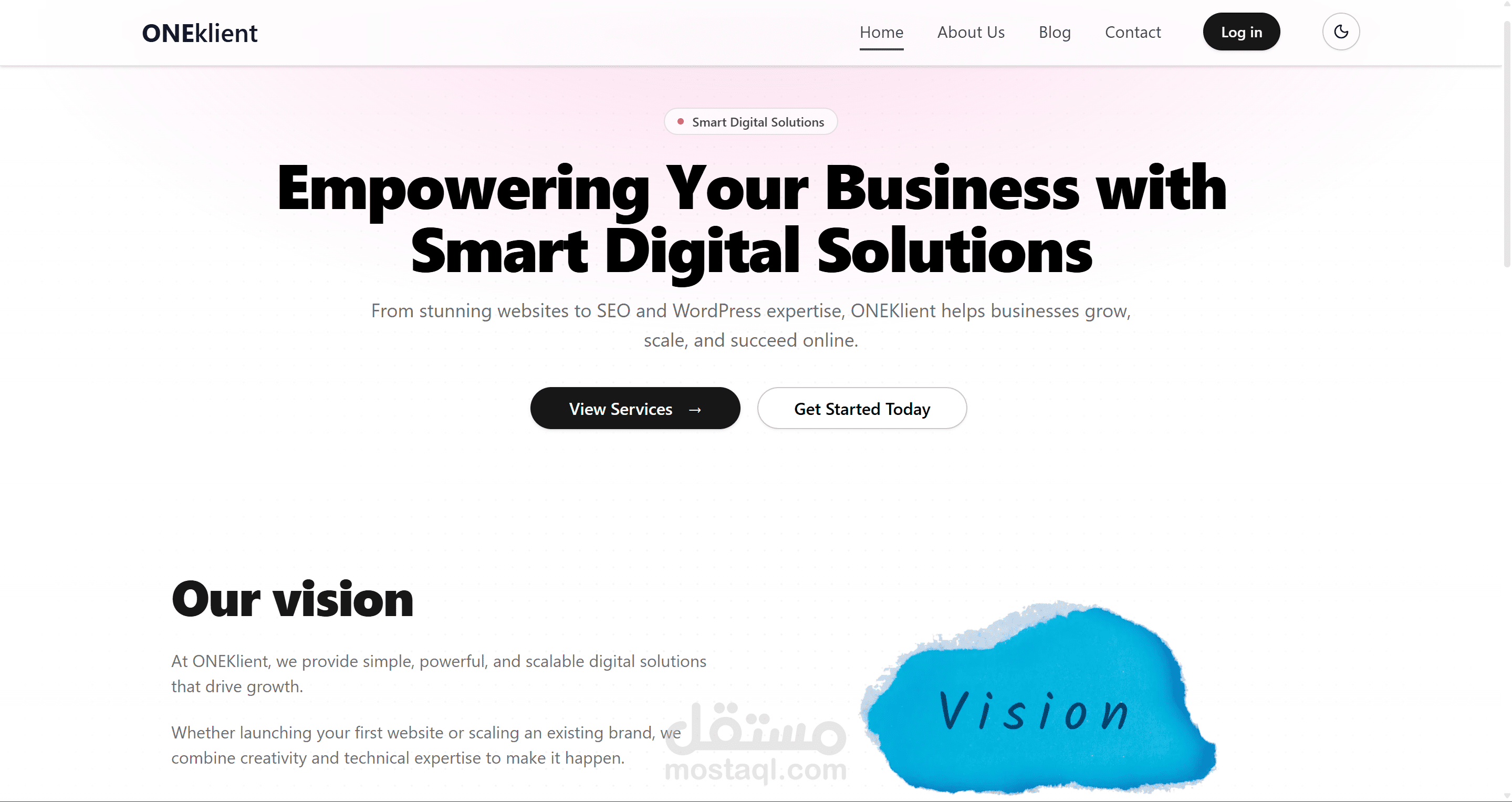 تطوير الموقع الإلكتروني لشركة ONEKlient العالمية (كندا).