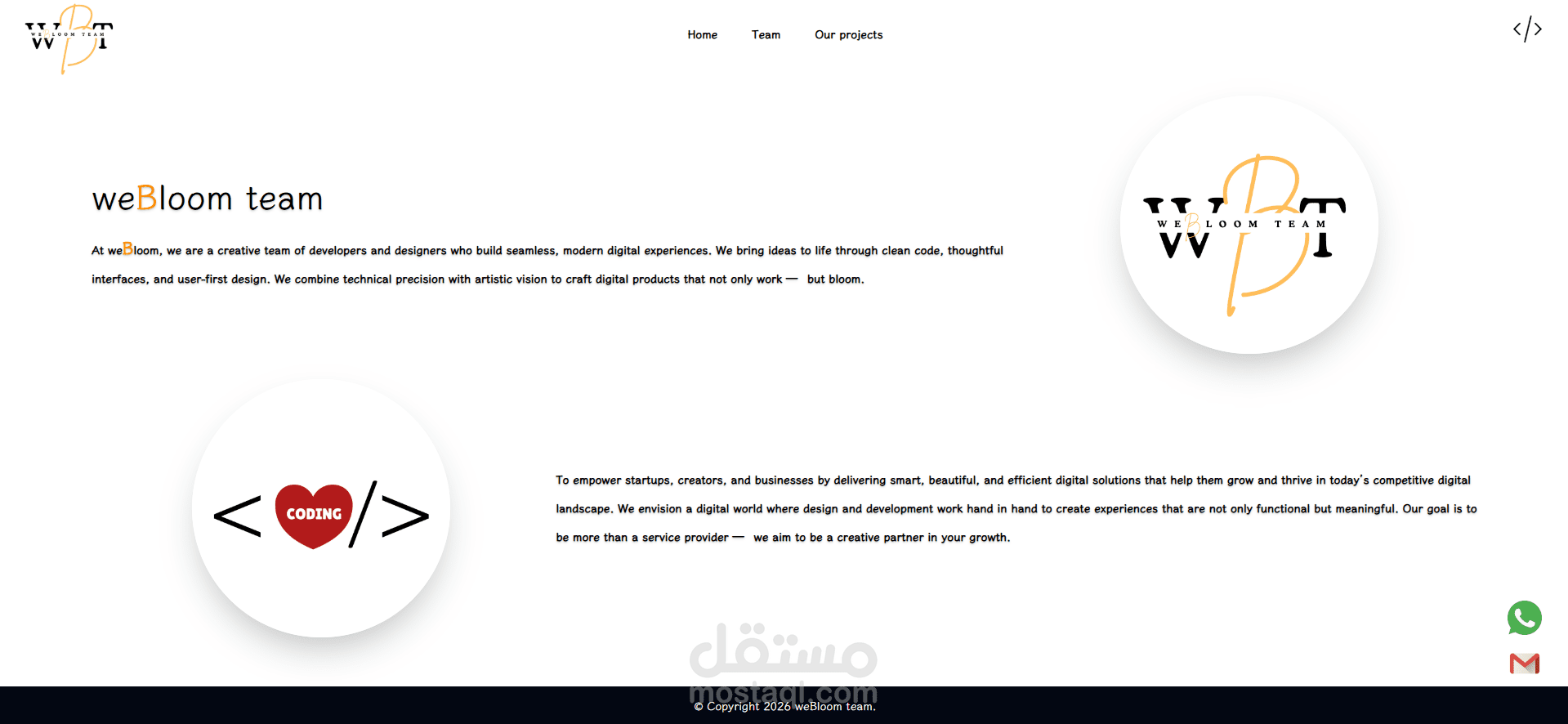 weBloom Team Portfolio