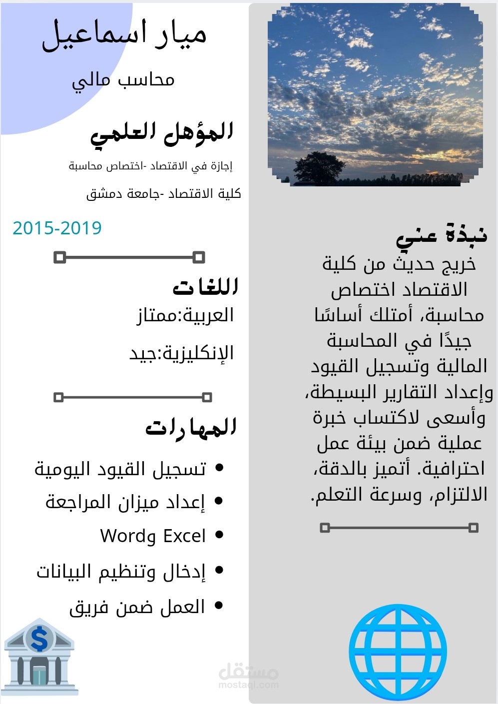 سيرة ذاتية لمحاسب مالي