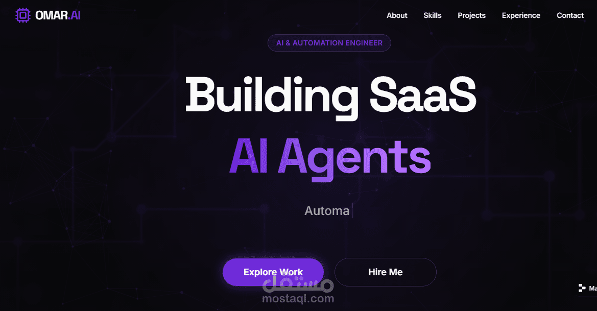 بورتفوليو احترافي لمطور Full-Stack