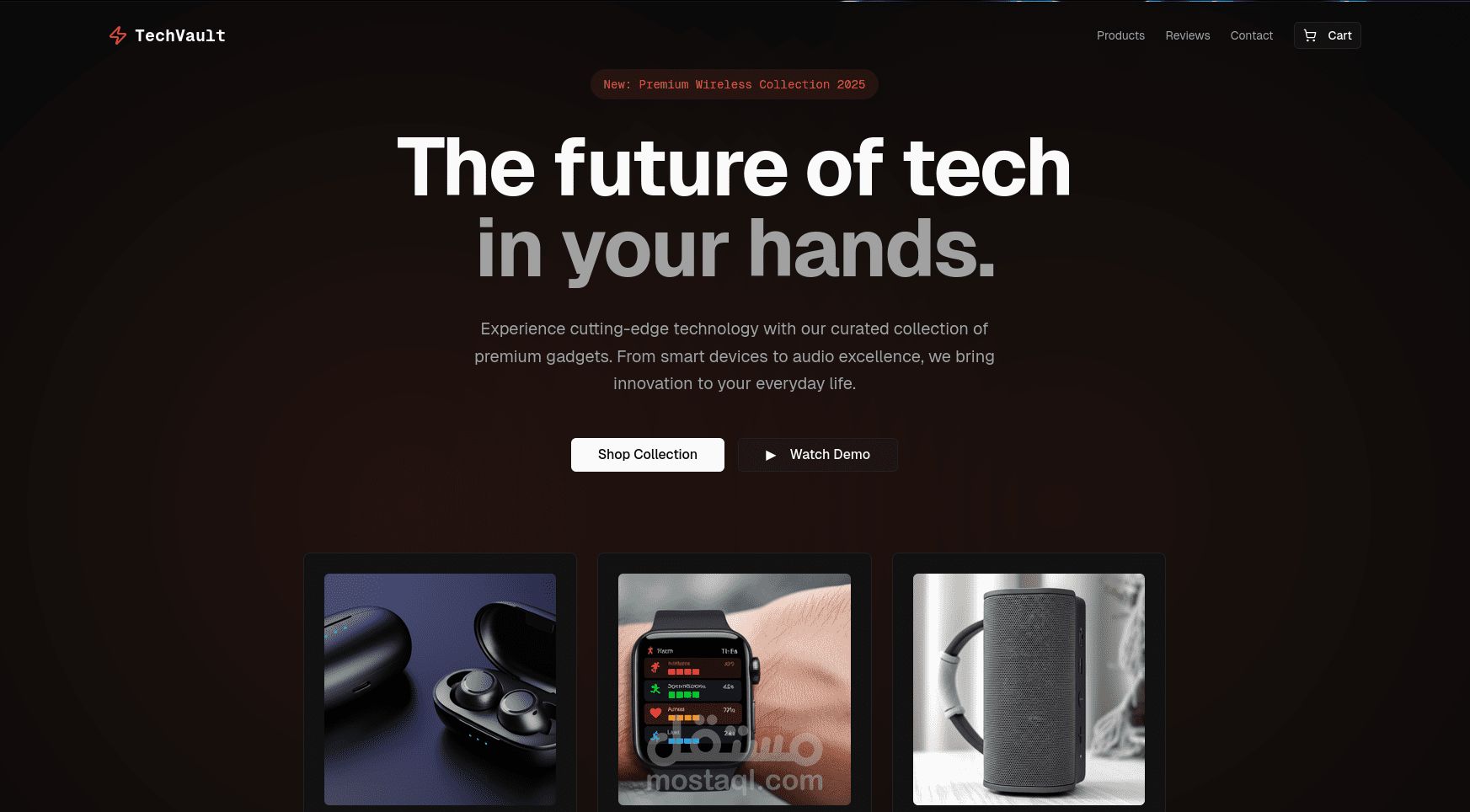 صفحة هبوط لشركة تقنية (TechVault)