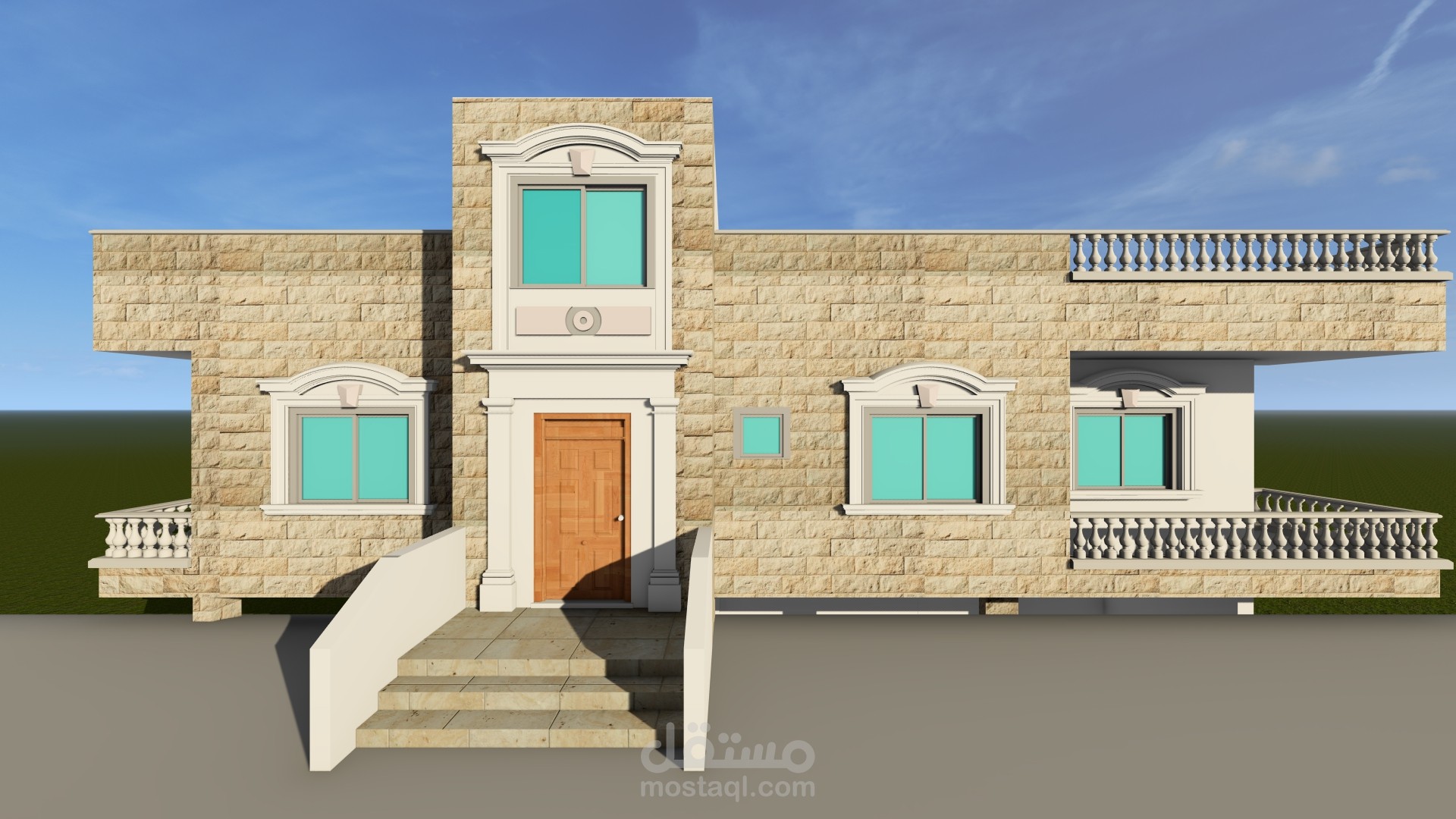 تصميم واجهات فيلا ريفية