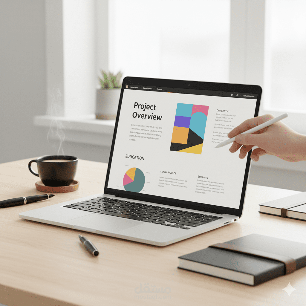 تصميم عرض تقديمي احترافي (PowerPoint) بأسلوب عصري وجذاب