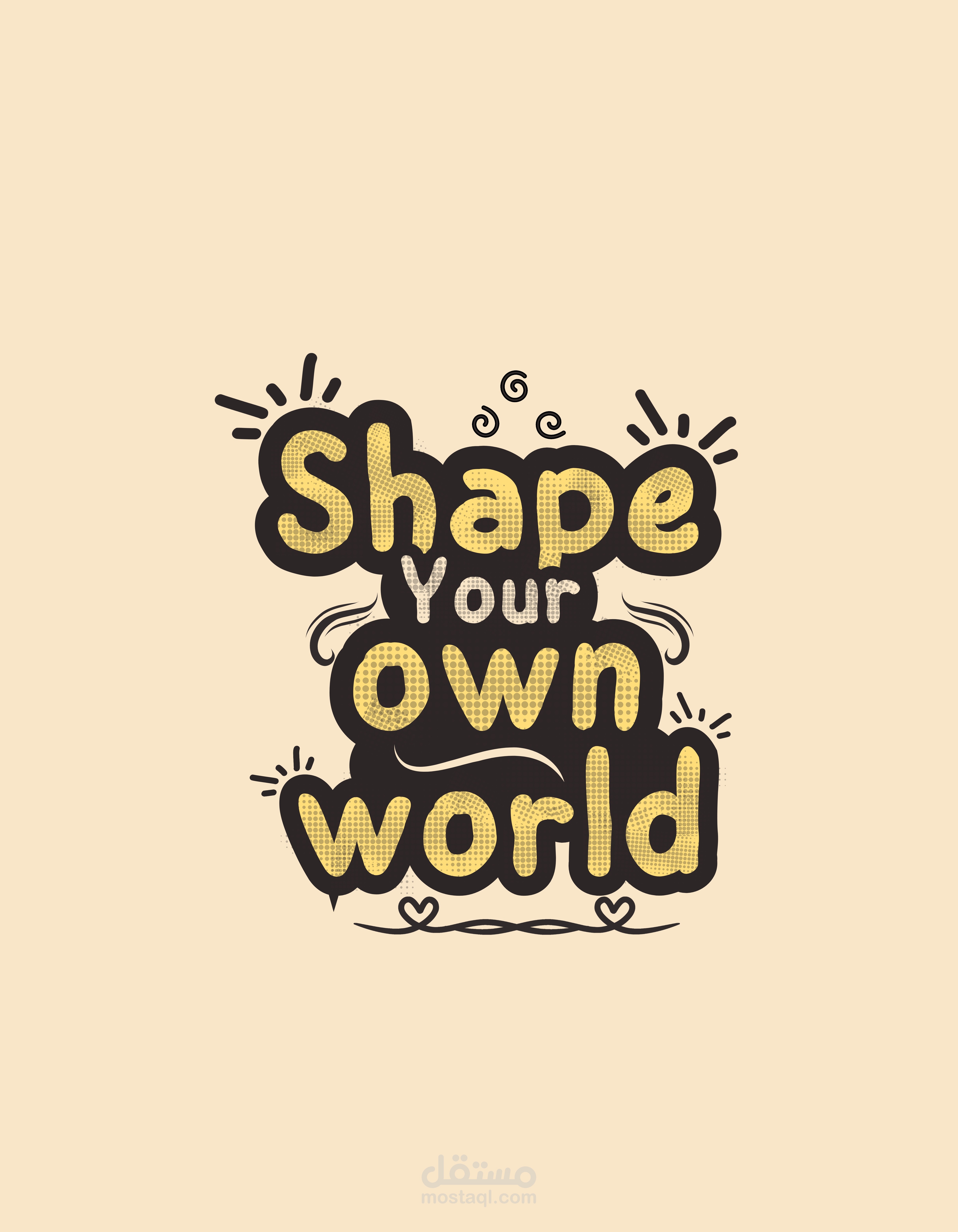 تكوين بصري إلهامي باستخدام فن الخطوط والأشكال الهندسية. (يركز على التكوين)