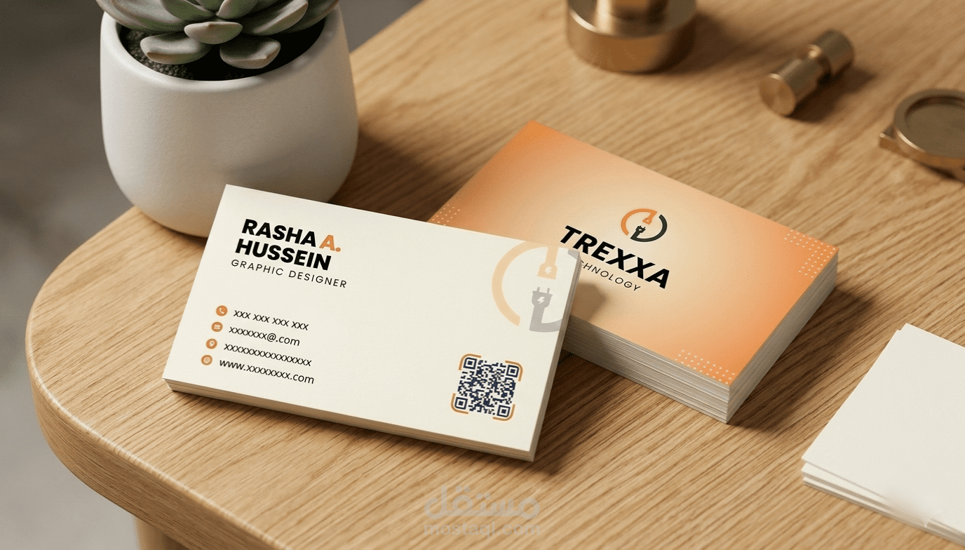 تصميم هوية بصرية عصرية (بزنس كارد) لشركة TREXXA Technology