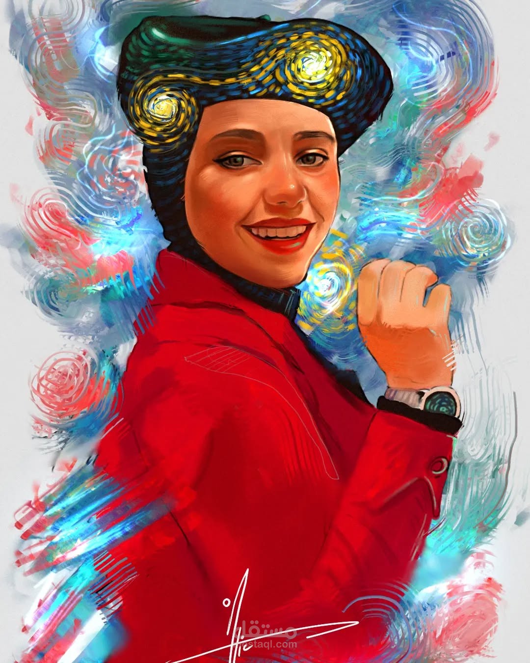 رسم بورتريه ديجيتال إبداعي