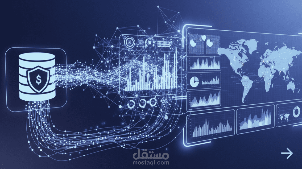 لوحة تحليل المعاملات المالية باستخدام Power BI