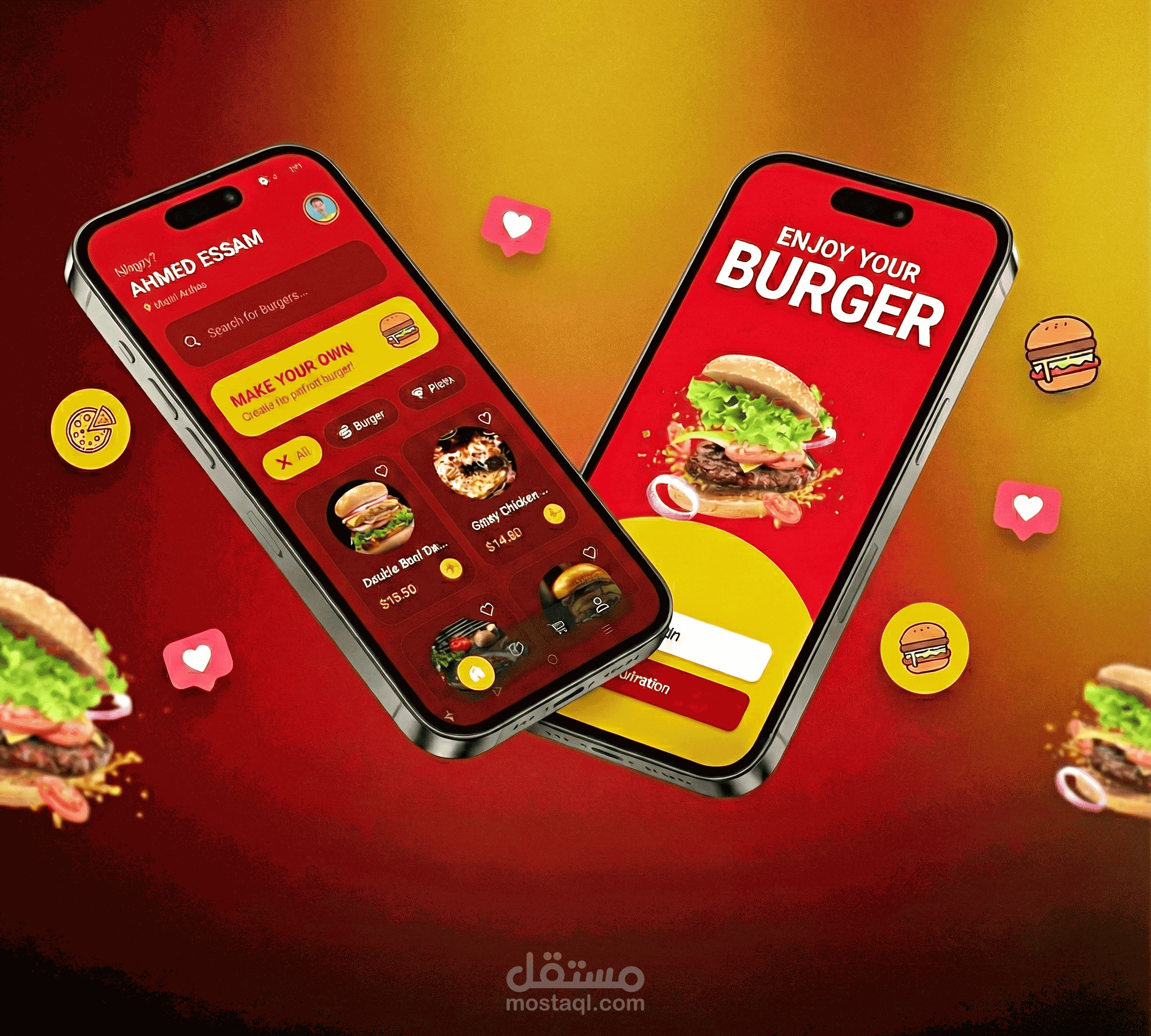 تطبيق طلب طعام (Food Delivery)تطبيق عصري من الصفر: أداء سريع وتصميم جذاب بـ React Native و Tailwind CSS