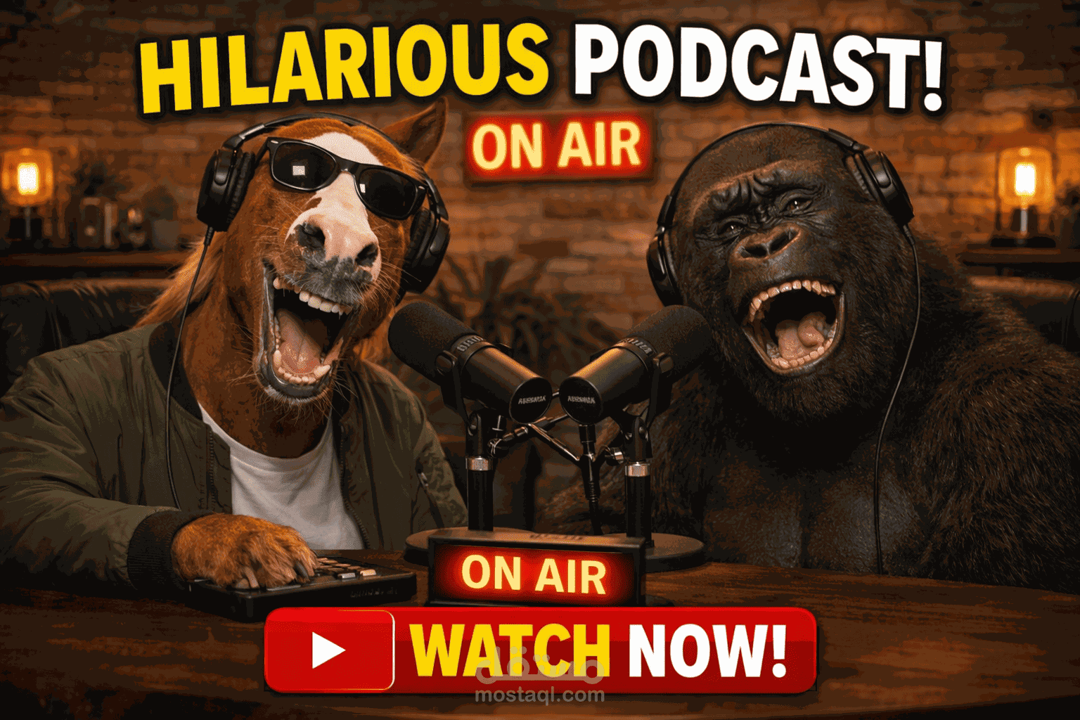 بودكاست مضحك حيوانات لليوتيوب عالي الاحترافيه