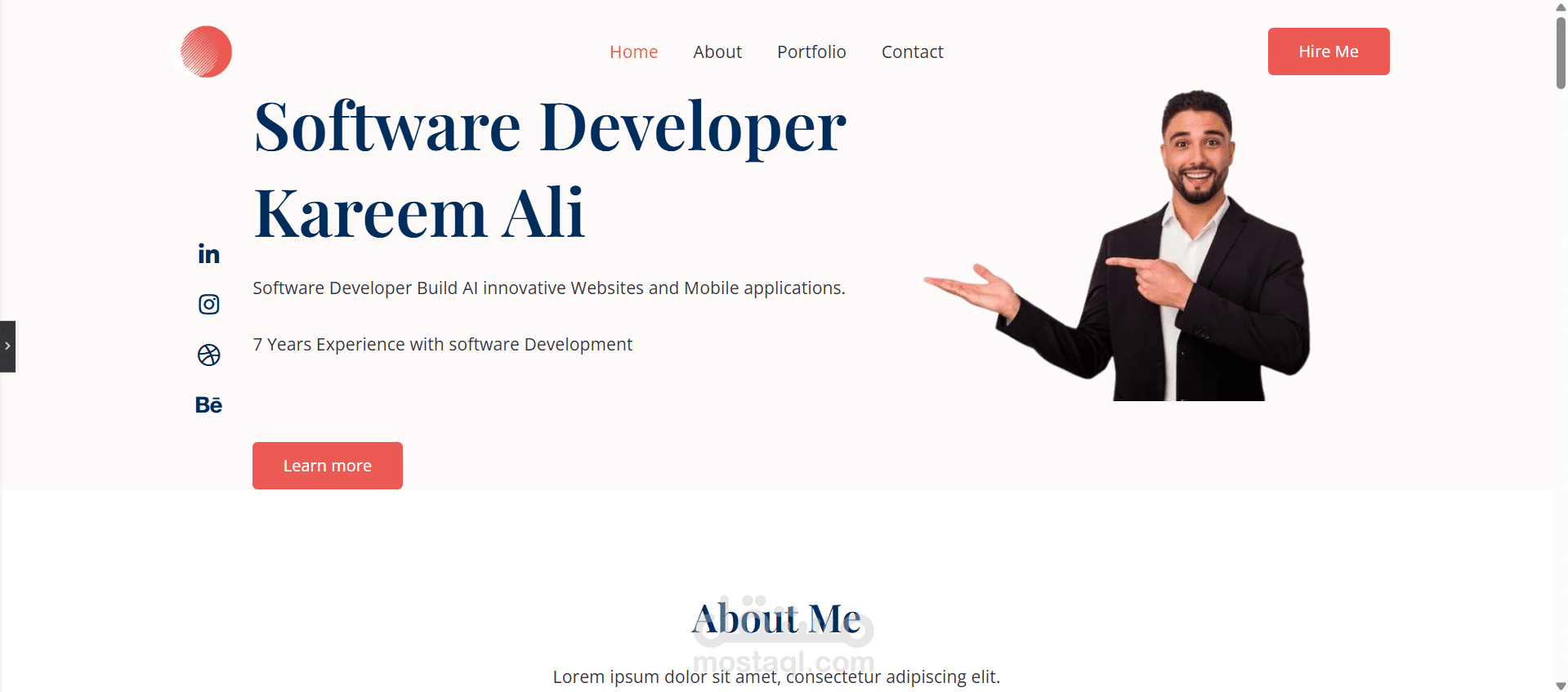 بناء موقع ملف شخصي