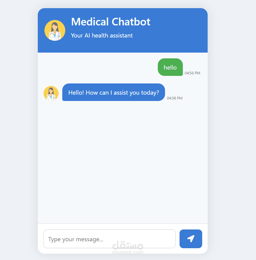 شات بوت طبي لتشخيص الامراض