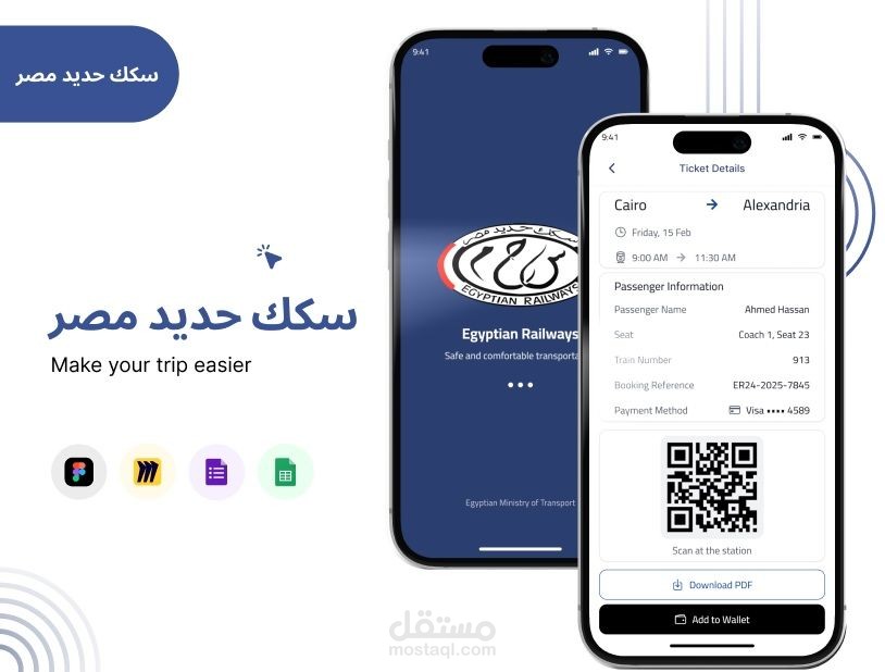 إعادة تصميم واجهة تطبيق سكك حديد مصر – مشروع تخرج من منحة وزارة الاتصالات