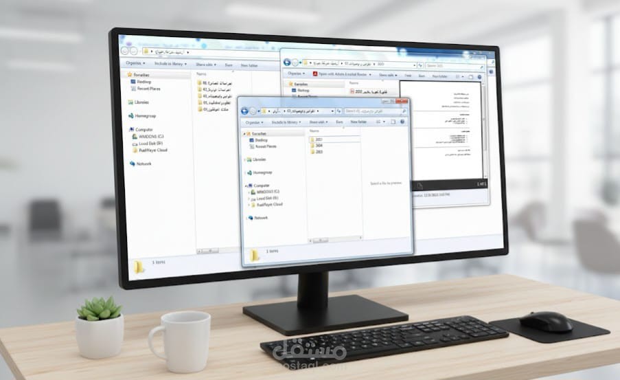 تصميم وبناء نظام أرشفة إلكترونية وتنظيم ملفات إدارية