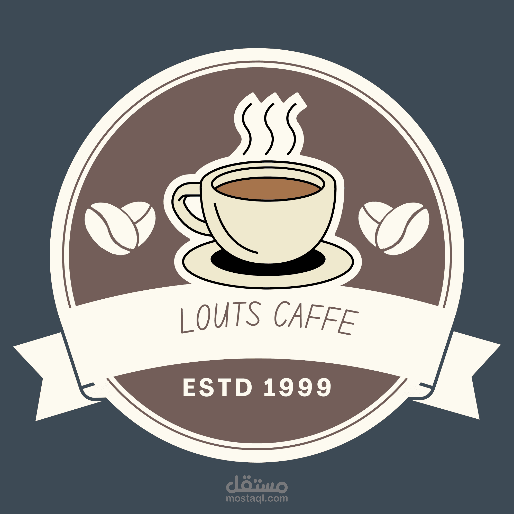 تصميم شعار "لوتس كافيه" عصري يجمع بين الرقي والهدوء عبر Canva