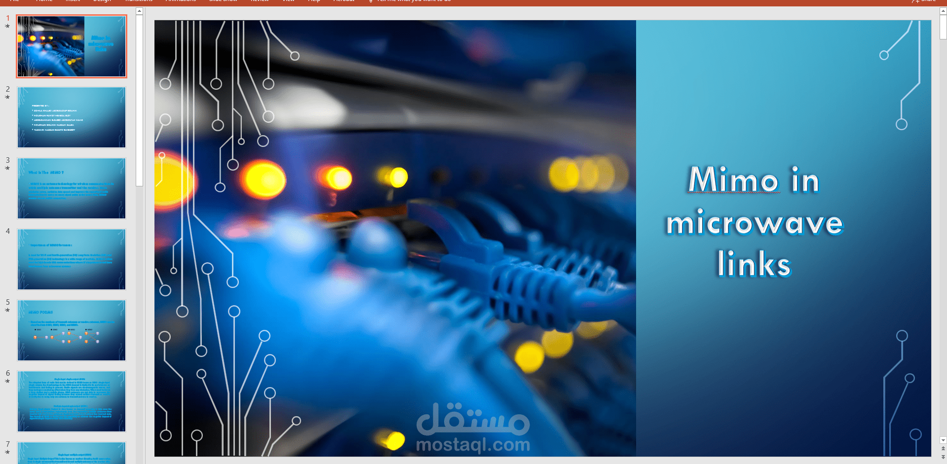 عرض تقديمي تقني: تقنية MIMO في أنظمة الاتصالات اللاسلكية