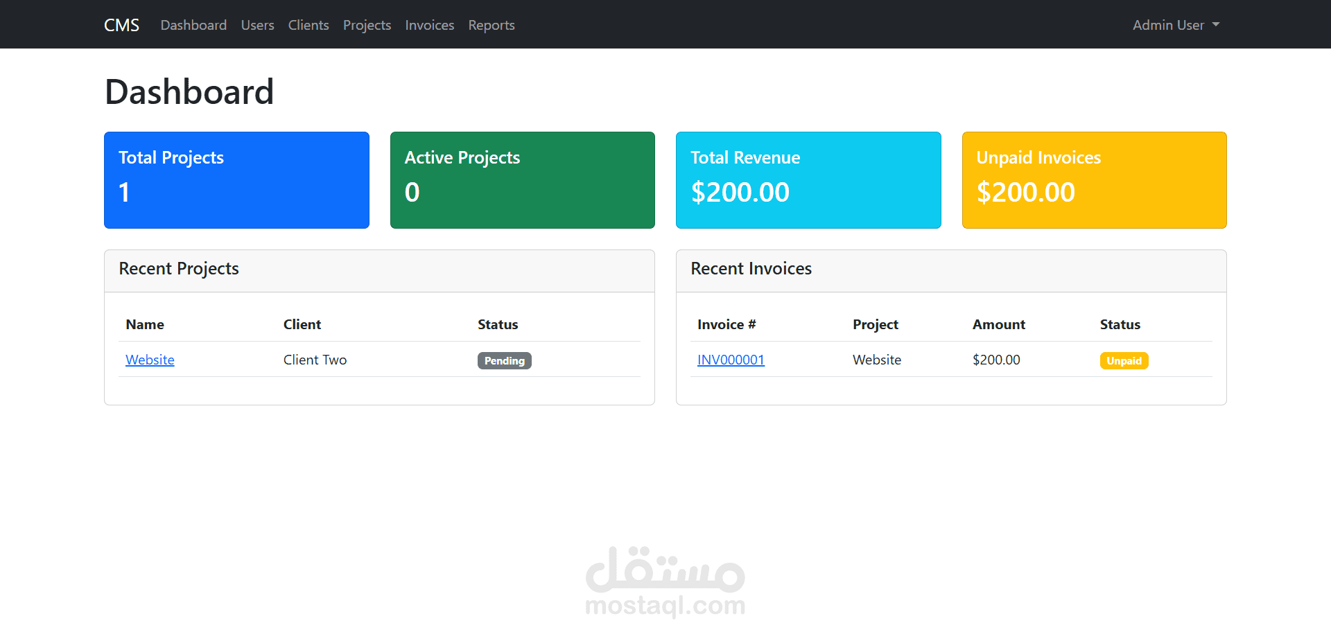 Laravel CRM / Admin Panel