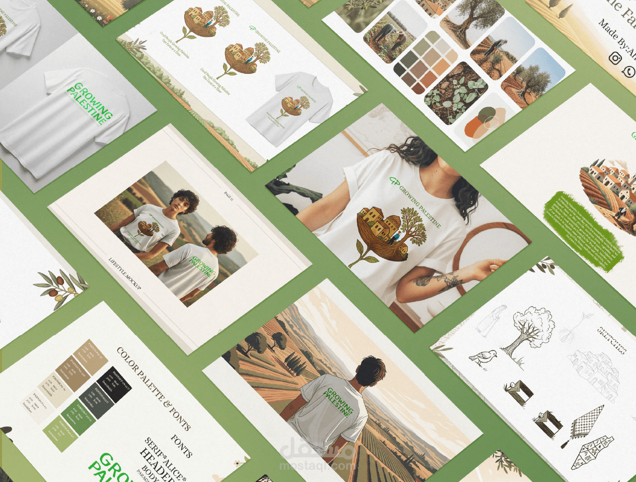 تصميم تي شيرت لمؤسسة تدعم الزراعة في فسطين