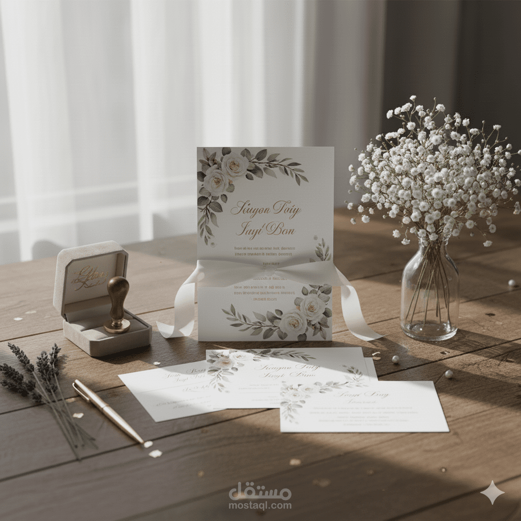 تصميم دعوات زفاف أنيقة وعصرية