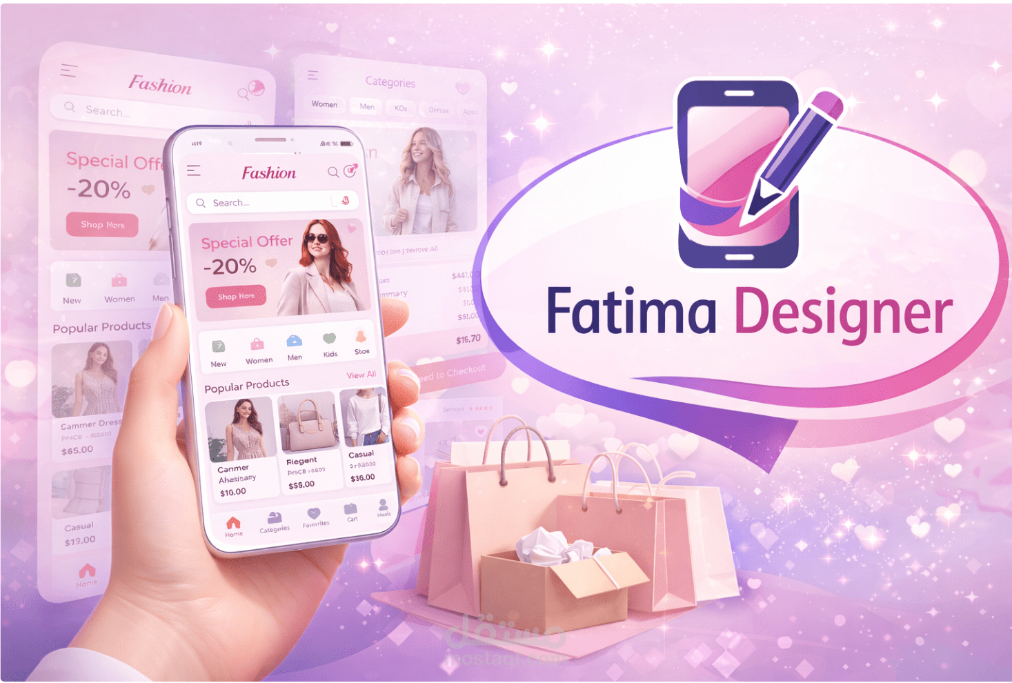 تصميم واجهه مستخدم لتطبيق شراء ملابس