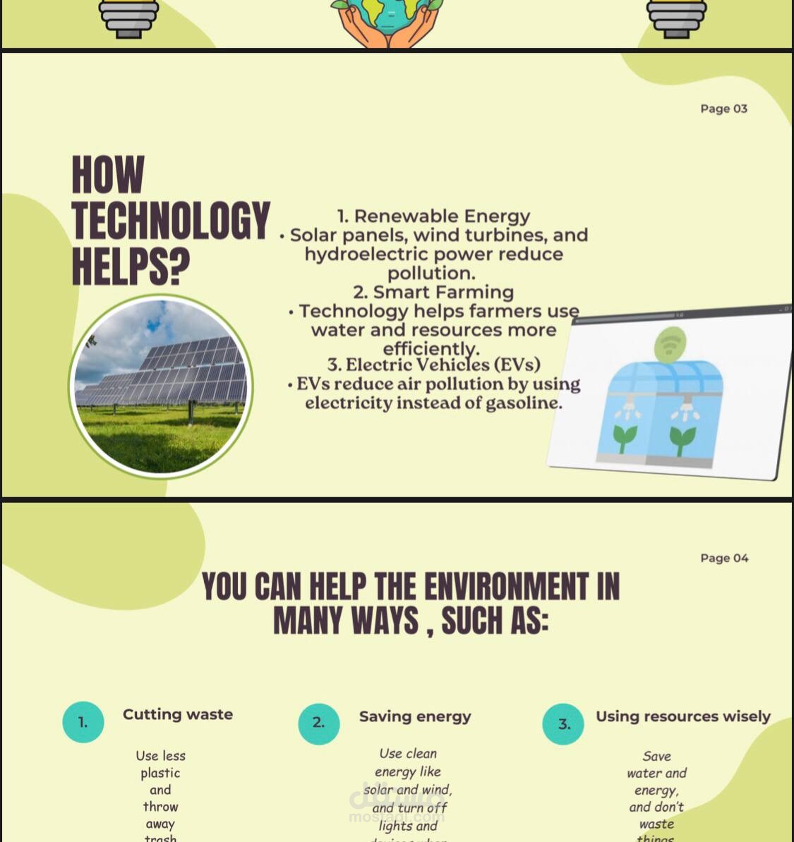 إنفوجرافيك تعليمي - كيف تساعد التكنولوجيا البيئة؟