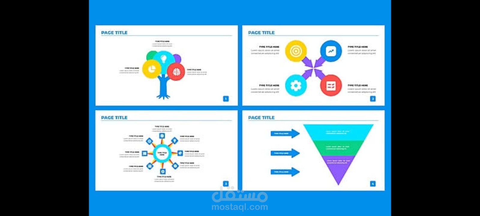 تصميم شرائح عروض تقديمية بأشكال بيانية ومخططات مبتكرة لتوضيح الأفكار