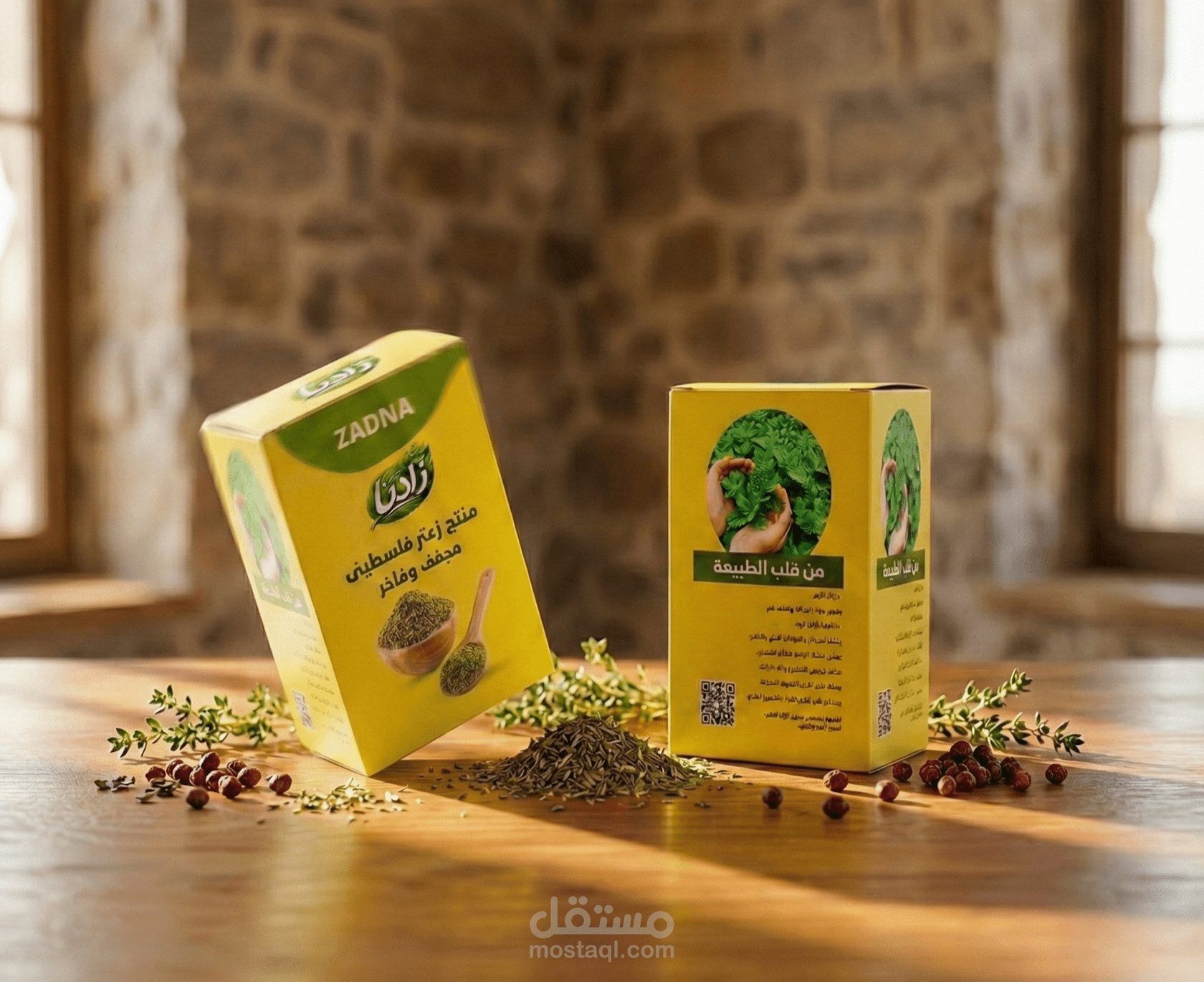 تصميم باكيجينج لمنتج زعتر "زادنا":