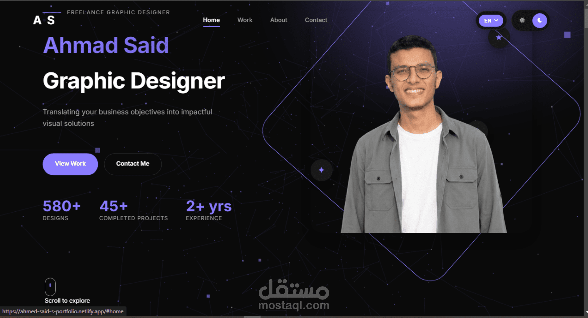 تصميم وتطوير موقع Portfolio احترافي (ثلاثي اللغة)