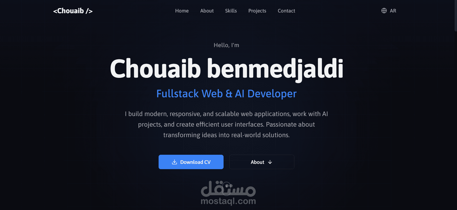 محفظتي الرقمية – Portfolio تفاعلي