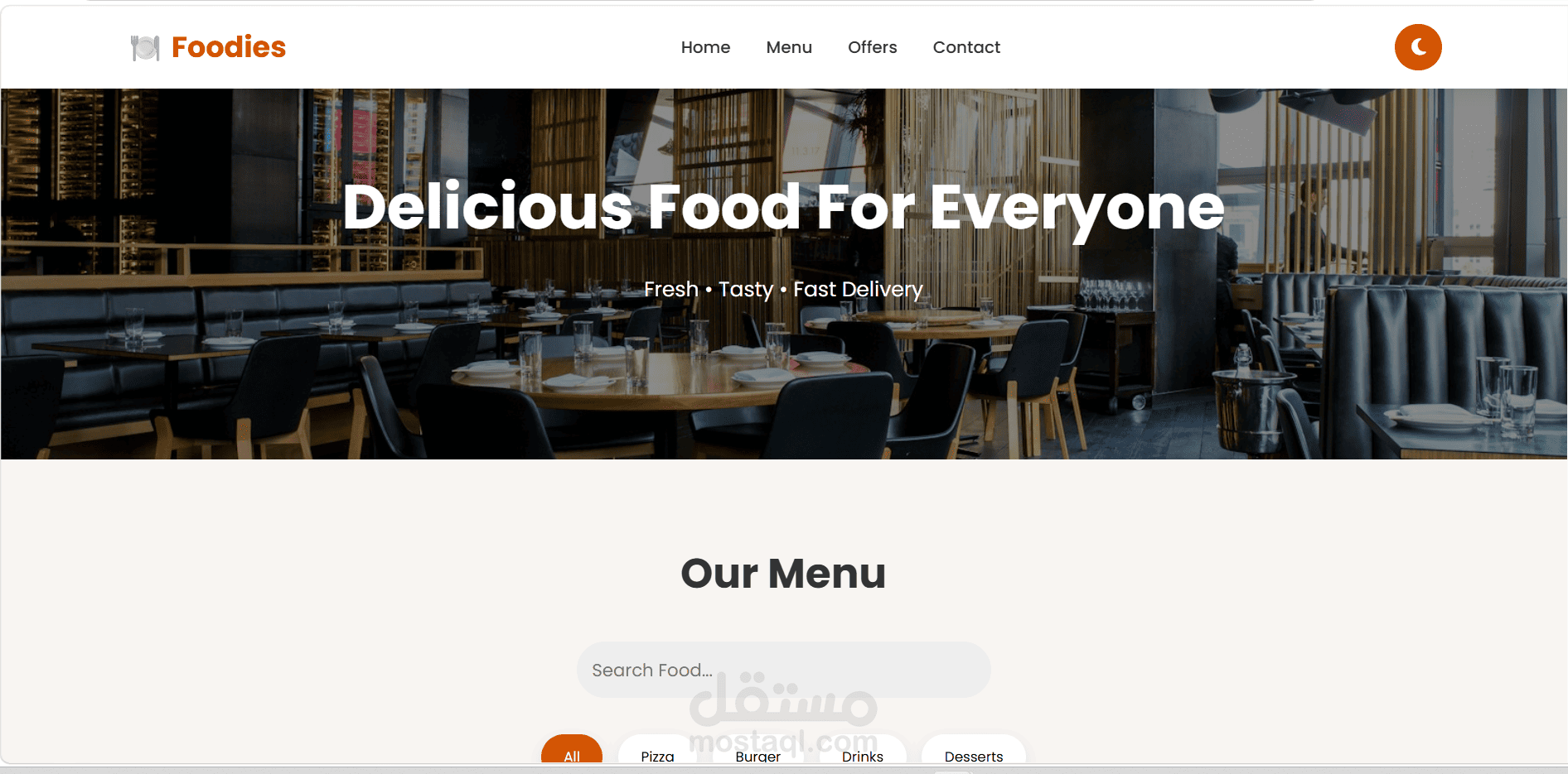 Responsive Restaurant Menu Website with Category Filter