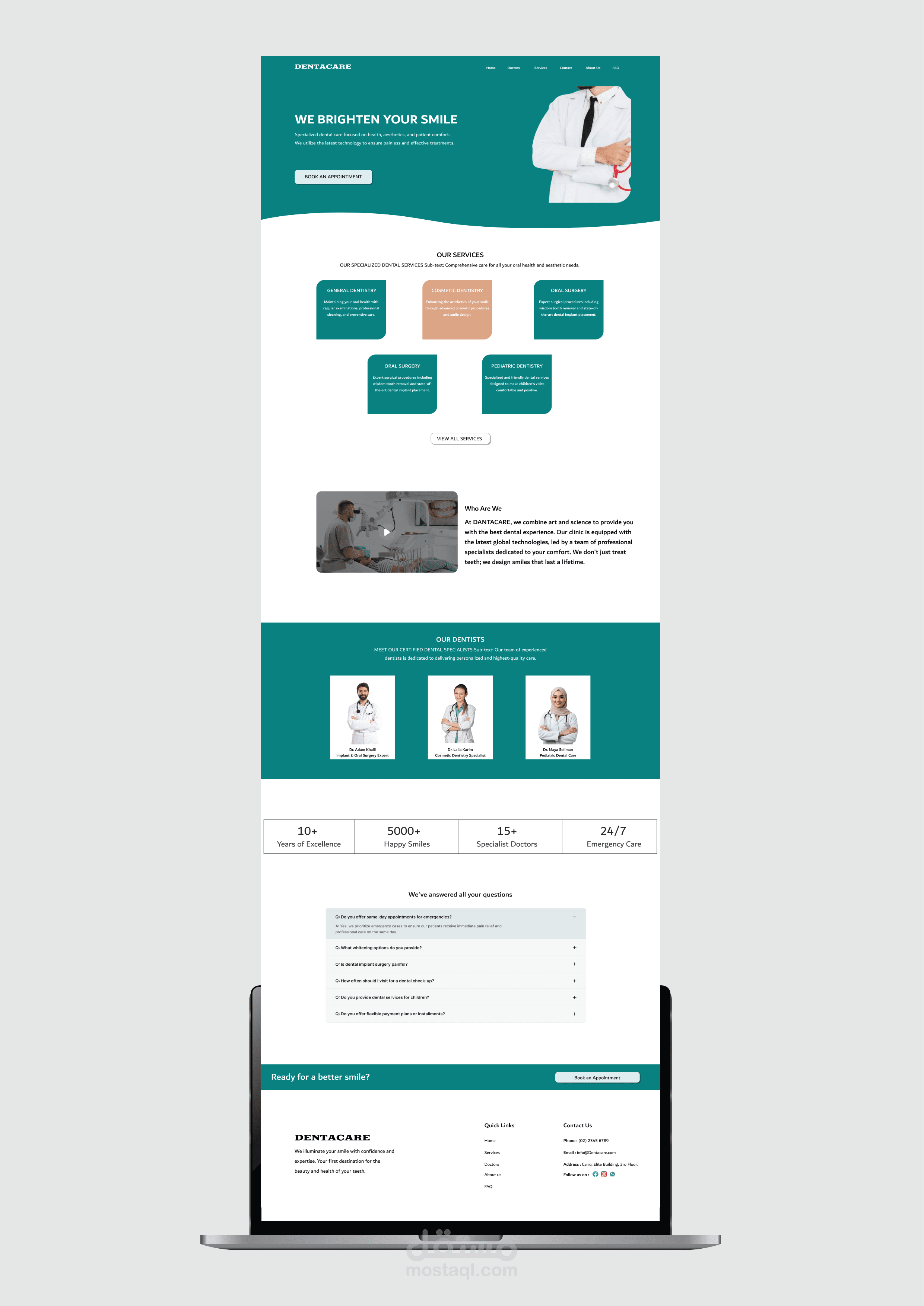 Dantacare – Modern Dental Clinic Landing Page Design