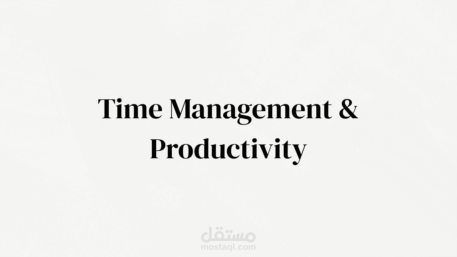 Time Management & Productivity
