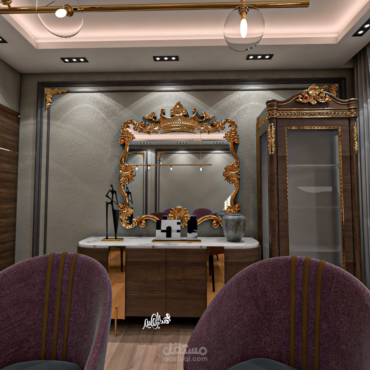 تصميم غرفة طعام نيو-كلاسيك فاخرة (Luxury Dining Room Design)