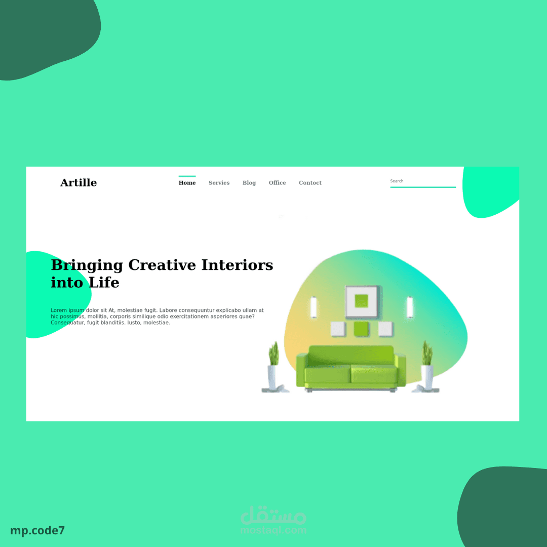 تصميم وبرمجة واجهات رسومية UI لموقع الاكتروني