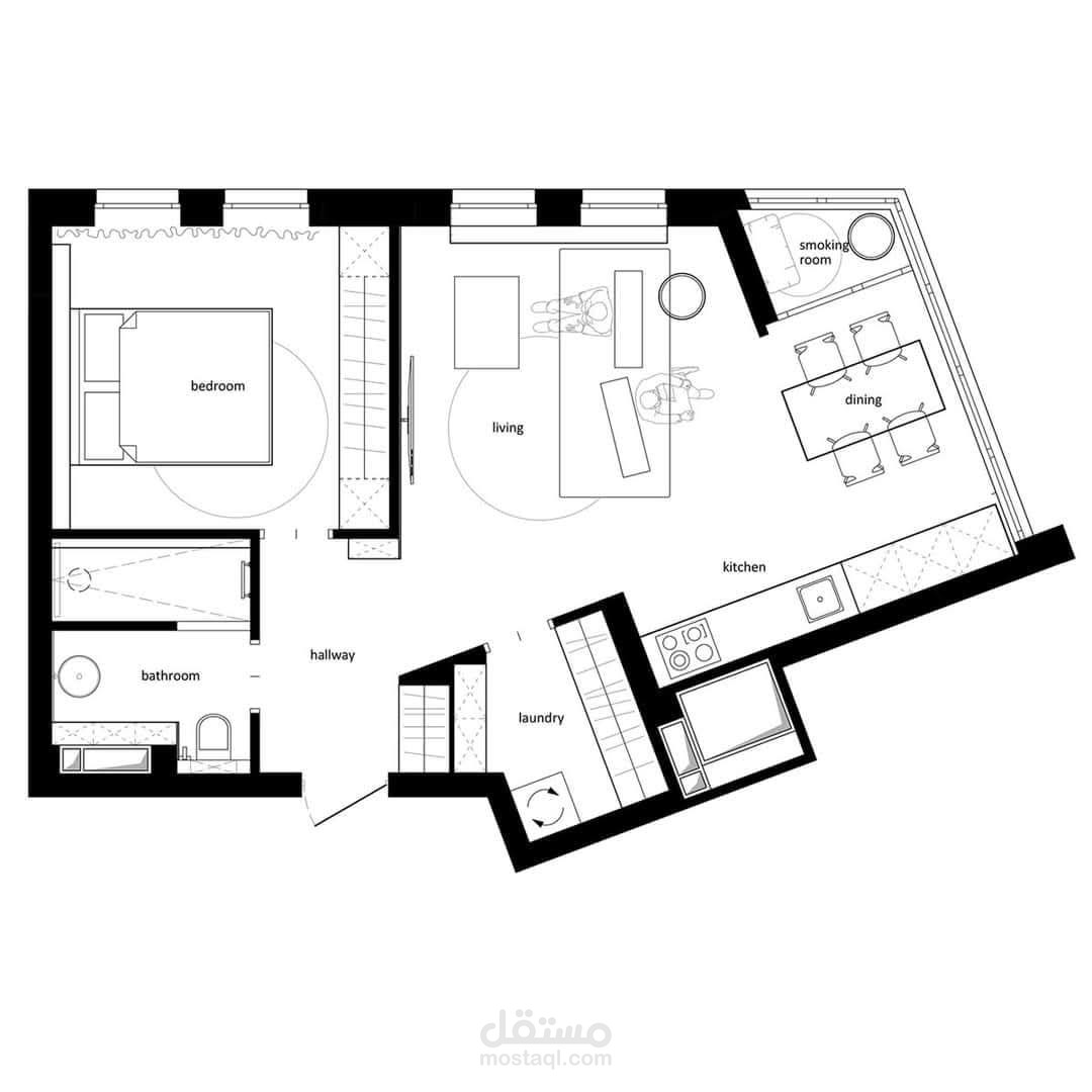 تصميم شقه سكنيه