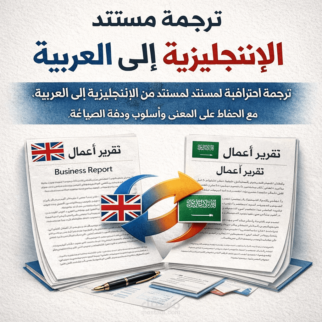 ترجمة مستند من الإنجليزية إلى العربية