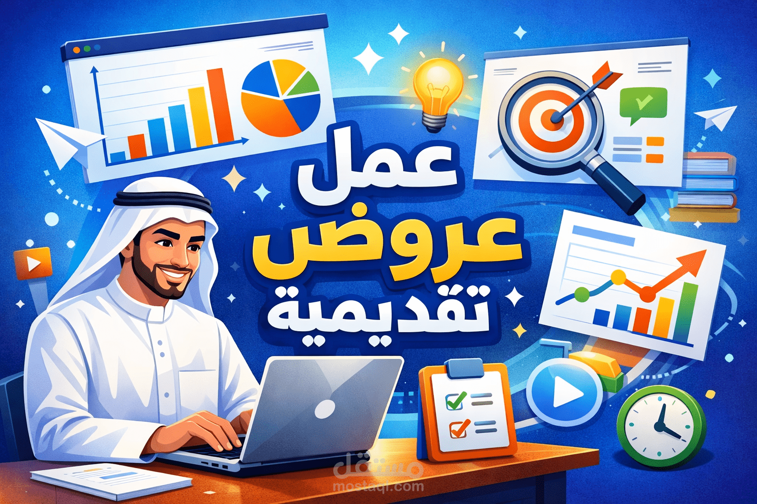 عمل عروض تقديمية على برنامج باور بوينت بشكل احترافي وعصري