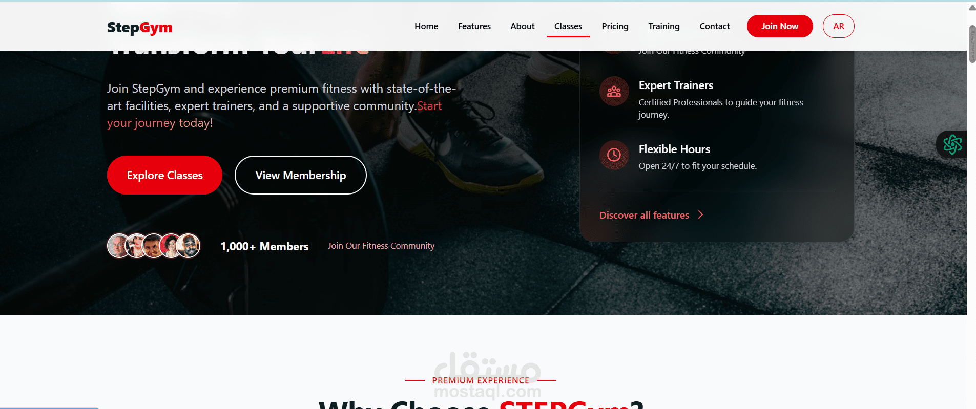 Fitness Gym Website – Bilingual (React.js)