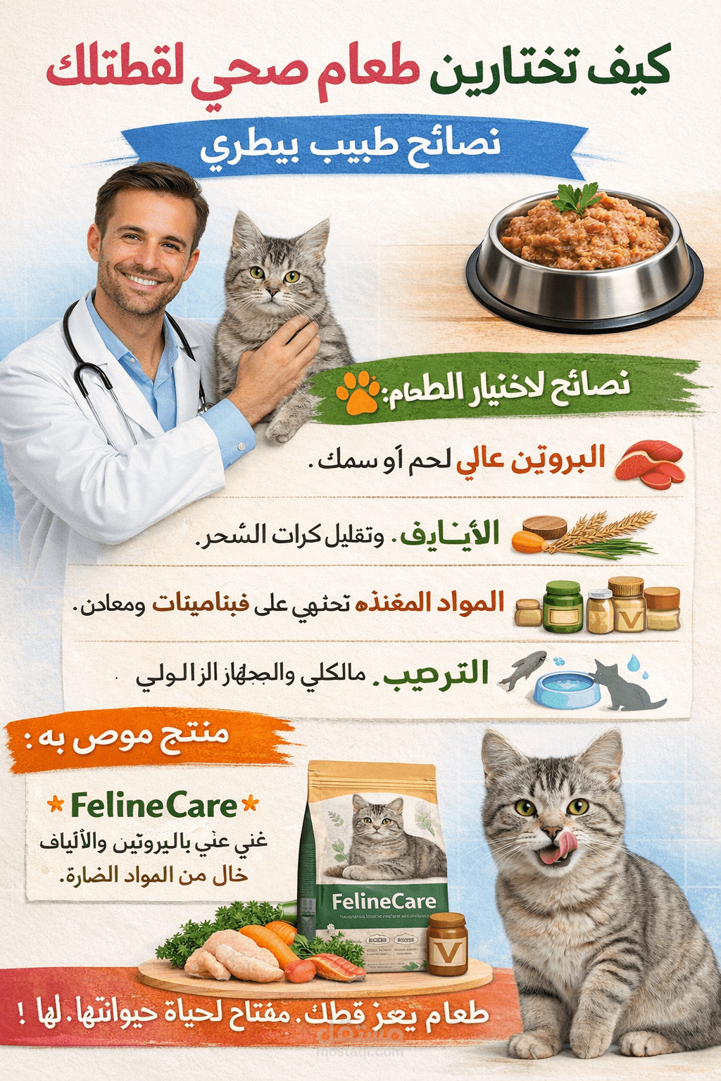 كيف تختار طعام صحى لقططك