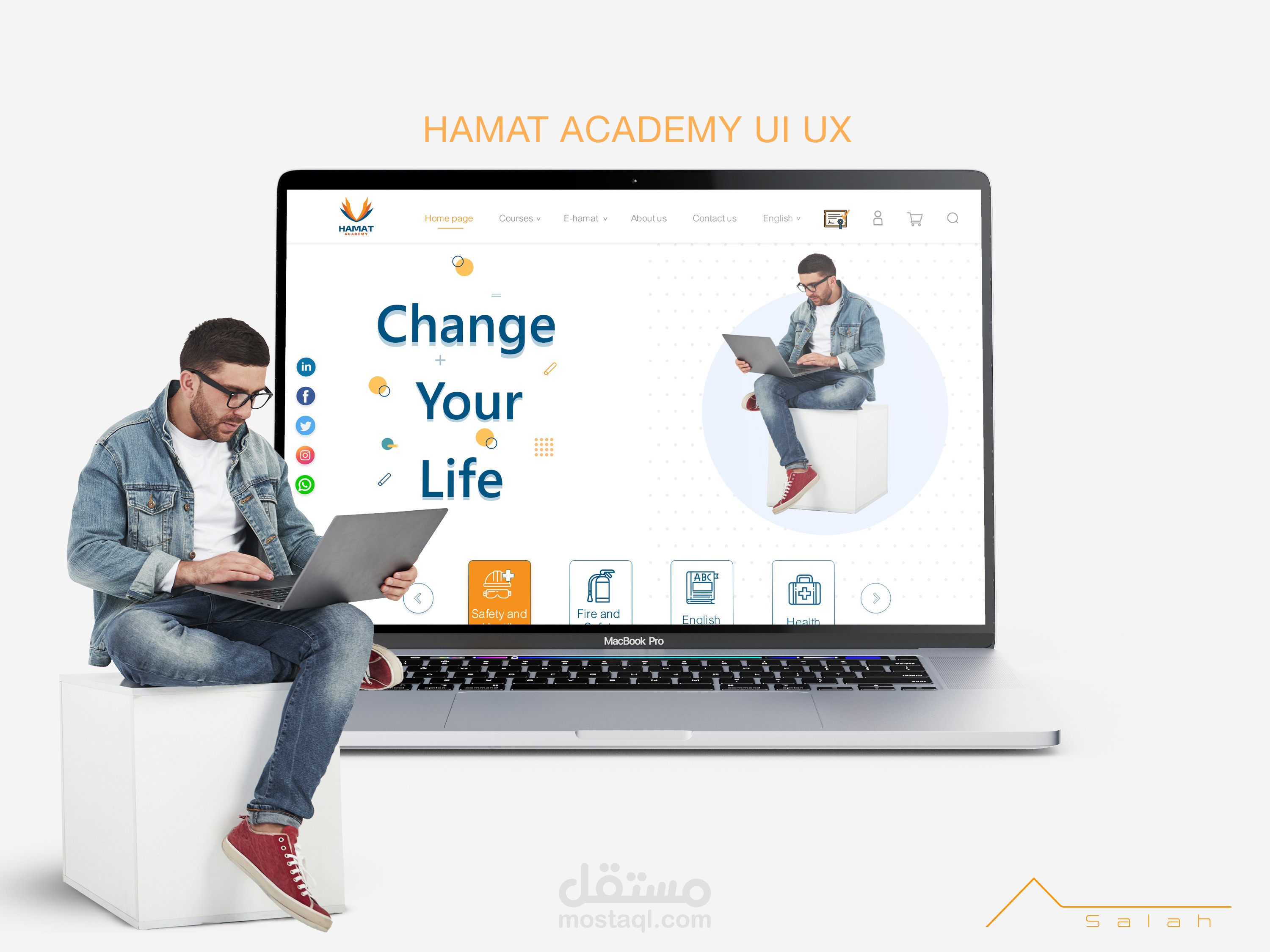 تصميم واجهات المستخدم لموقع اكاديمية هامات - UI UX