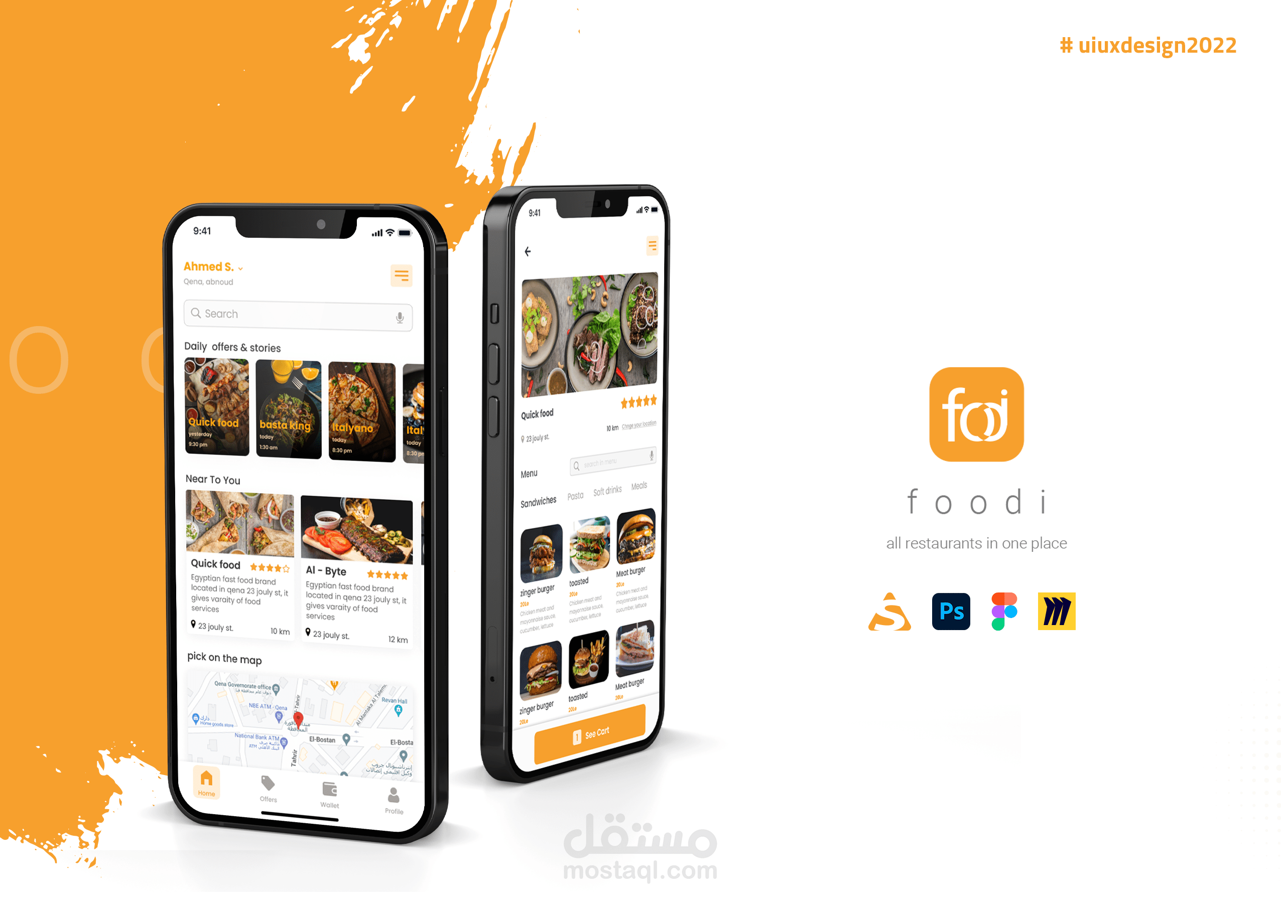 تصميم وعمل ابحاث تجربة الاستخدام واختبارت المستخدم لتطبيق foodi