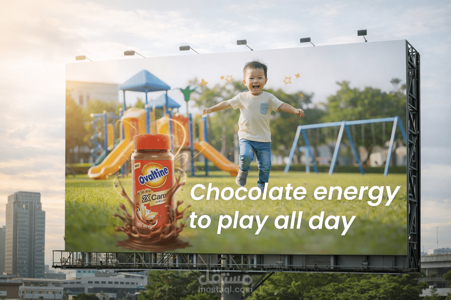 تصميم إعلان مشروب الشوكولاتة – طاقة ومذاق غني