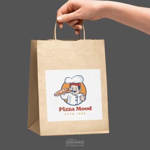 تصميم هوية بصرية كاملة لمطعم (Pizza Mood).