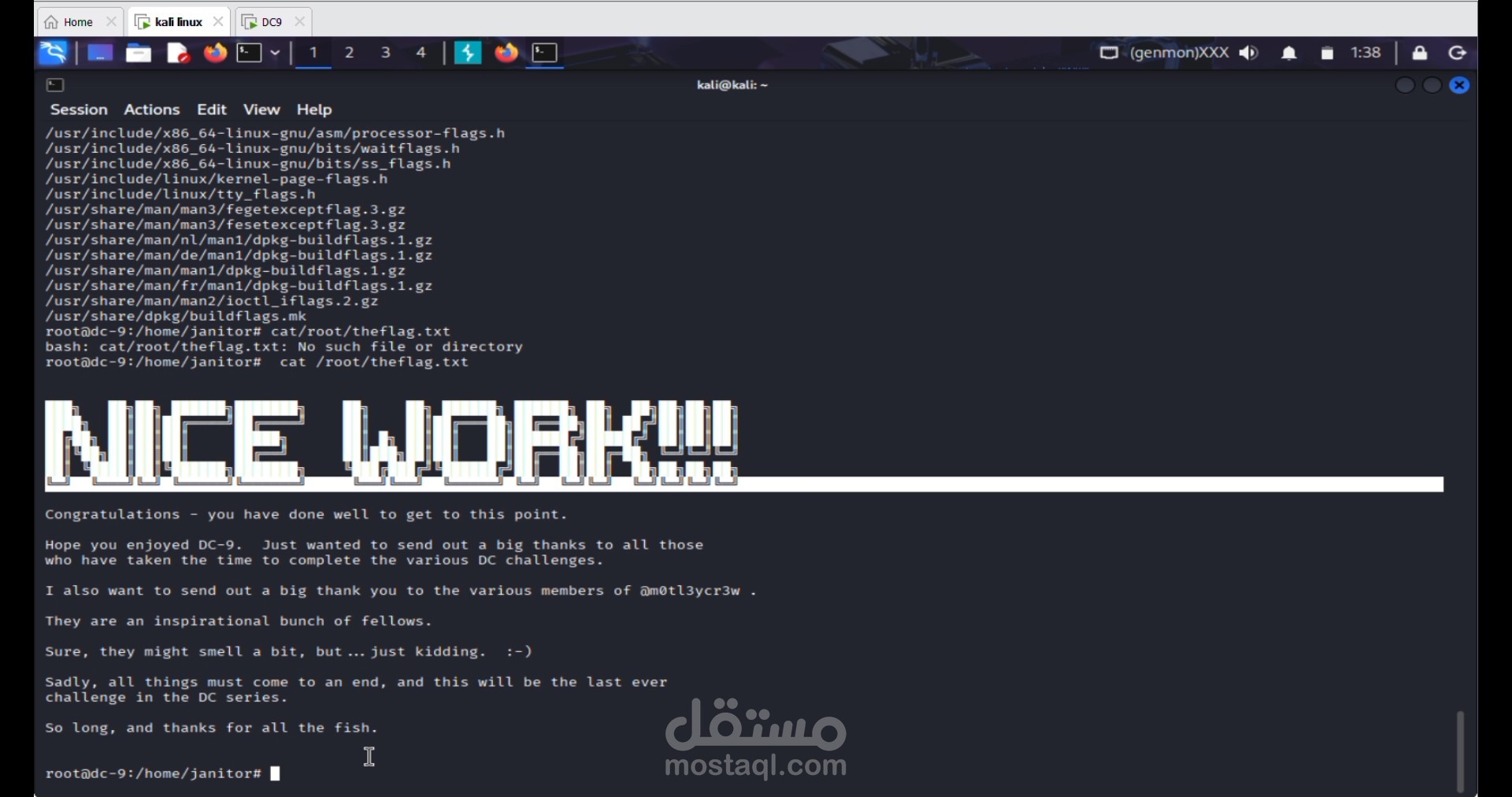 اختبار اختراق شامل وتصعيد صلاحيات لسيرفر (DC-9)