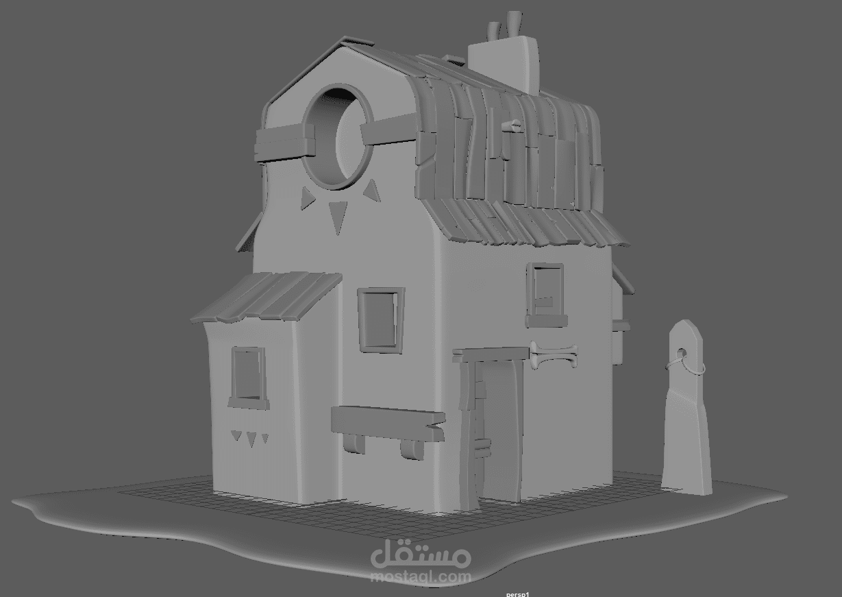 نموذج ثلاثي الابعاد لمنزل بأسلوب فني