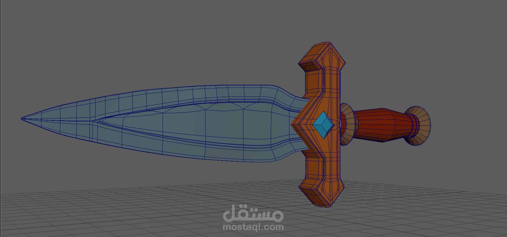 نموذج ثلاثي الابعاد لسيف بأسلوب فني