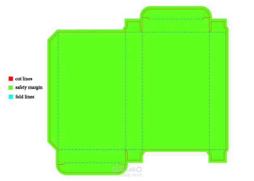 رسم قالب فني (Die-line) لعلبة دواء جاهز للطباعة