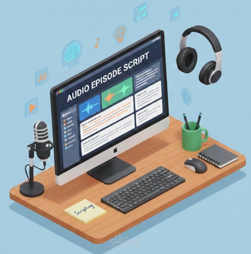 خدمة كتابة المحتوى المسموع مثل البودكاست والبرامج والحلقات المسموعة