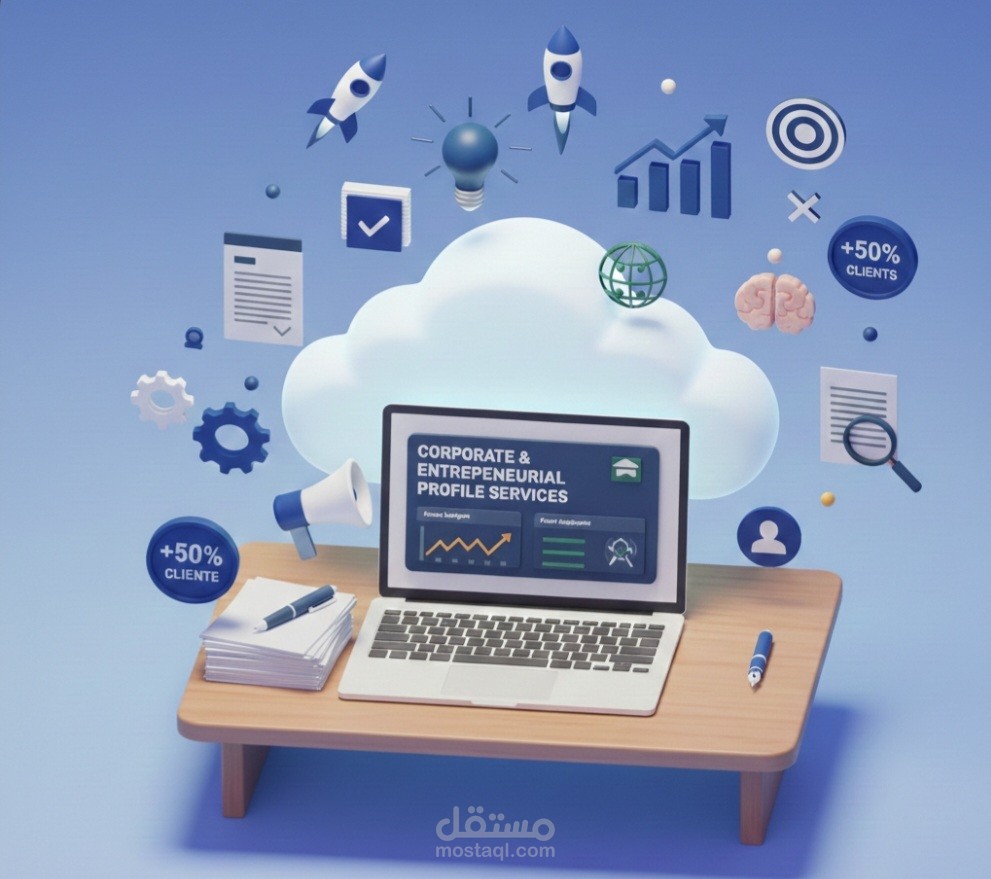 خدمة إعداد وإنشاء الملفات التعريفية للمؤسسات والشركات ورواد الأعمال